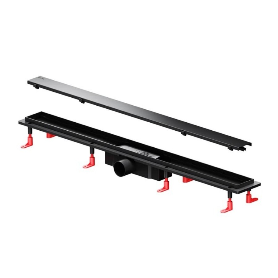 Дренажный канал Am.Pm PrimeFlow W02SC-U11-090-04BM, 90 см, под плитку, цвет черный матовый