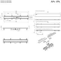 Дренажный канал Am.Pm PrimeFlow W02SC-U11-090-04SB, 90 см, под плитку, цвет хром