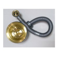 Сифон с выпуском и переливом Zorg PVD W 1 BRONZE, бронза