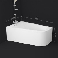 Ванна акриловая Am.Pm Spirit 160 x 100 см, левосторонняя, цвет белый, W72A-160L100W-A2