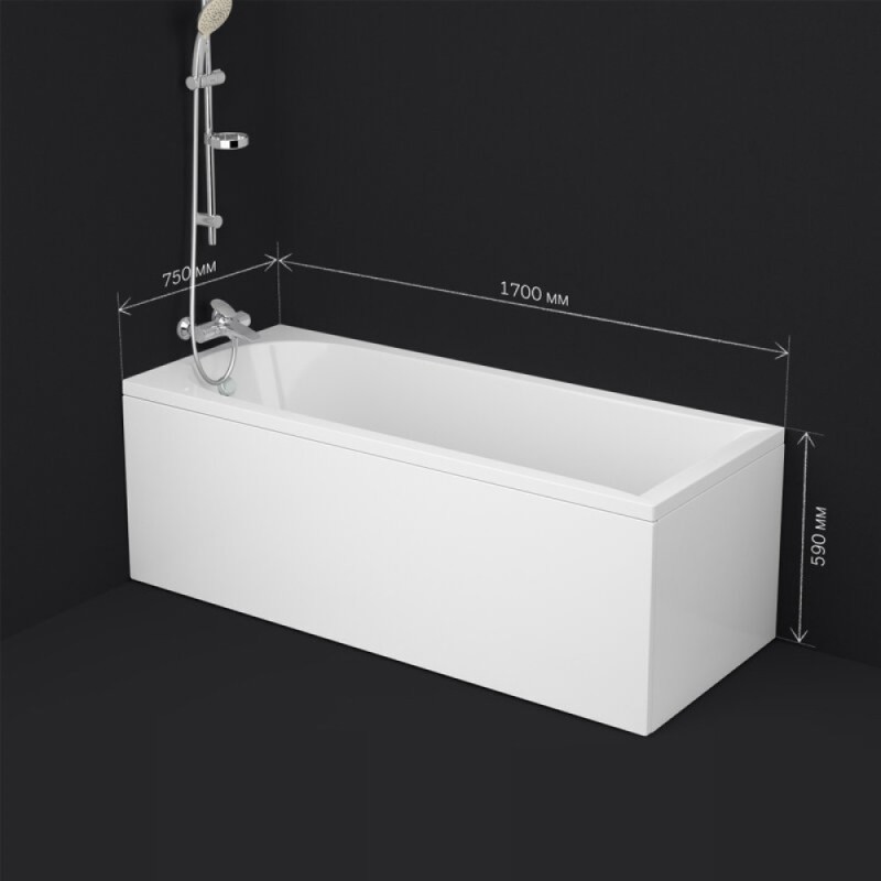 Акриловая ванна Am.Pm Spirit 170 x 75 см, цвет белый, W72A-170-075W-A2