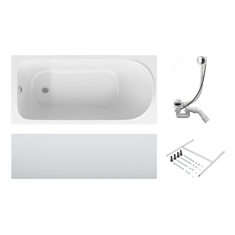 Ванна акриловая Am.Pm Sense W75A-150-070W-KL, 150 х 70 см, с каркасом и сливом-переливом