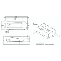 Ванна акриловая Am.Pm Sense W75A-170-070W-KL, 170 х 70 см, с каркасом и сливом-переливом