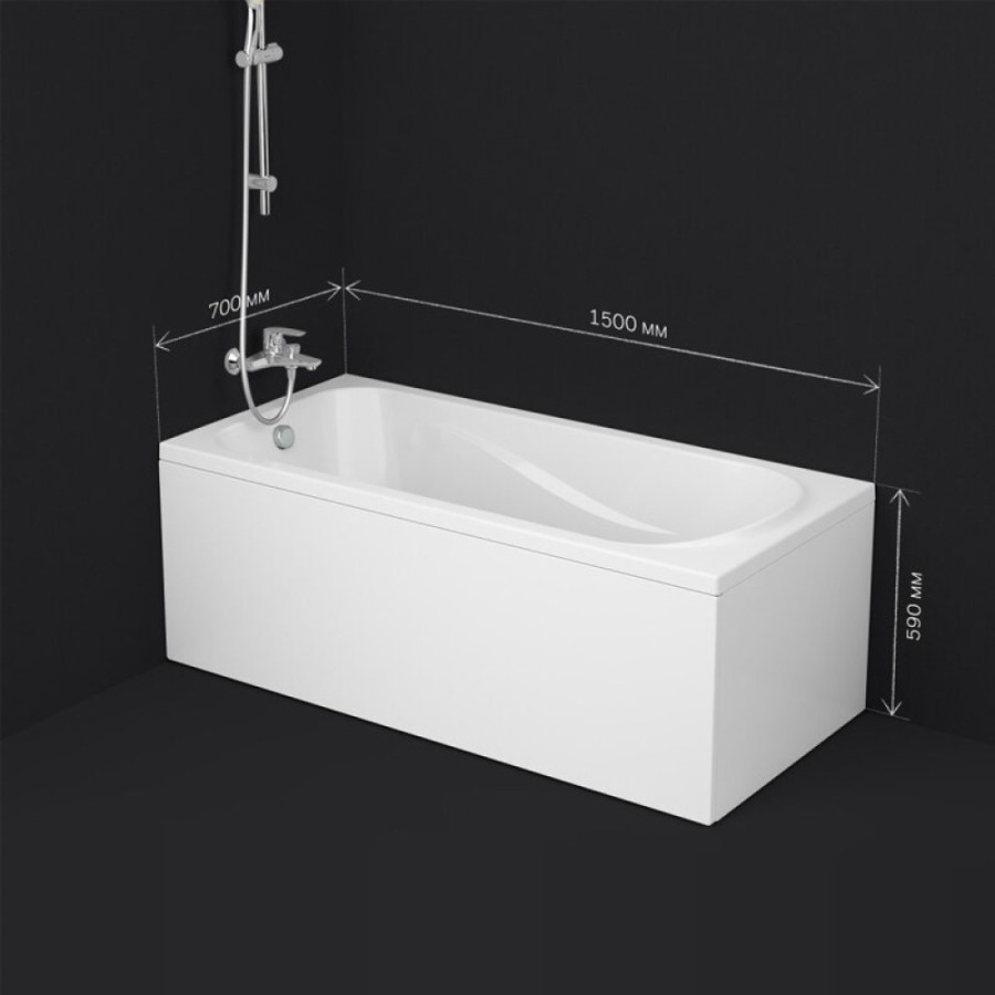 Акриловая ванна AM.PM Sense New 150 х 70 см, цвет белый, W76A-150-070W-A