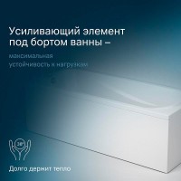 Ванна акриловая прямоугольная AM.PM Sense New a0 170 x 70 см, цвет белый, W76А-170-070W-A