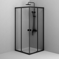 Душевой уголок Am.Pm Sense W76G-403-9090-BT, 90 x 90 см, стекло прозрачное, профиль черный матовый