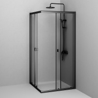 Душевой уголок Am.Pm Sense W76G-403-9090-BT, 90 x 90 см, стекло прозрачное, профиль черный матовый