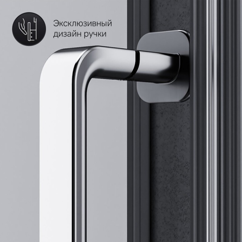 Душевой уголок Am.Pm Like Solo Slide 90 x 90 см, профиль матовый хром, стекло тонированное, W83G-315-090CG64