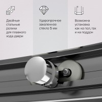 Душевой уголок Am.Pm Like Round 95 x 95 см, профиль глянцевый хром, стекло прозрачное, W83G-333-095CT
