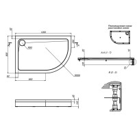 Поддон для душа Am.Pm Like W83T-302R120W, 120 x 80 см, правосторонний, белый