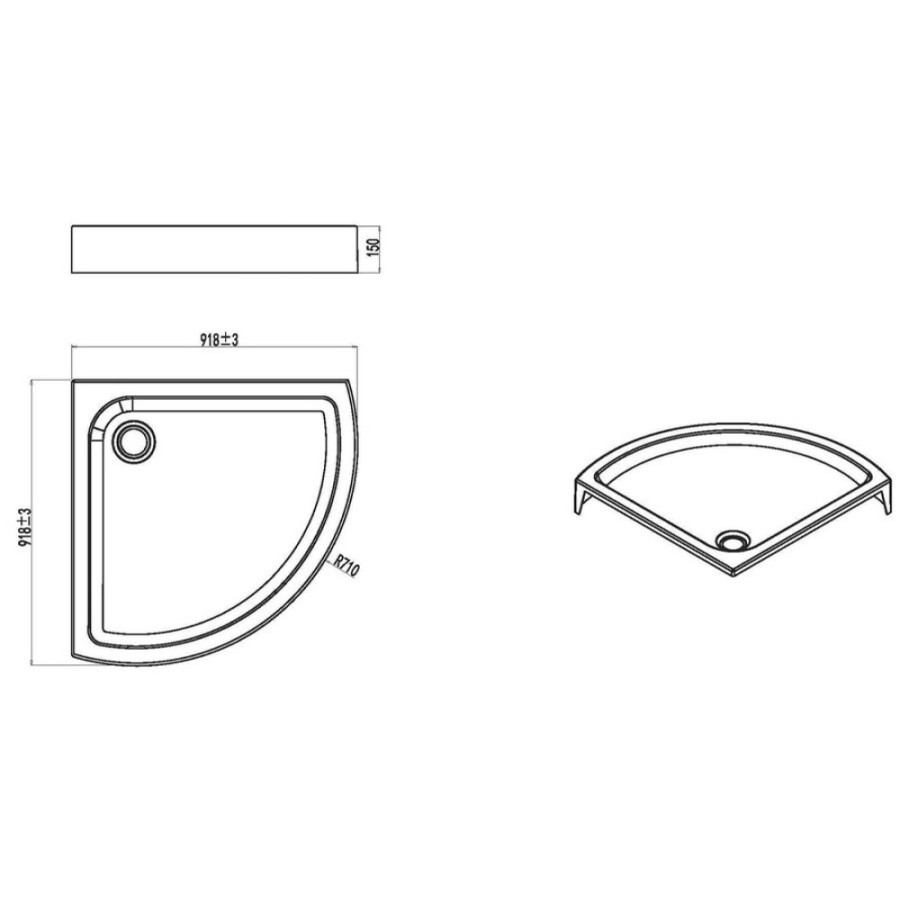 Поддон для душа Am.Pm Like W83T-315-090W Solo Slide, 90 x 90 см