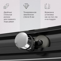Душевой уголок Am.Pm Like Solo Slide W83UG-302U120CG, 200 x 80 см, профиль хром глянцевый, стекло тонированое