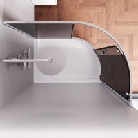 Душевой уголок Am.Pm Like Solo Slide W83UG-302U120CG, 200 x 80 см, профиль хром глянцевый, стекло тонированое