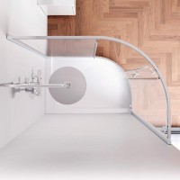 Душевой уголок Am.Pm Like Solo Slide W83UG-302U120MT, 200 x 80 см, профиль матовый хром, стекло матовое