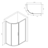 Душевой уголок Am.Pm Like Solo Slide W83UG-302U120MT, 200 x 80 см, профиль матовый хром, стекло матовое