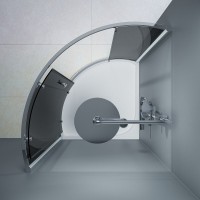 Душевой уголок Am.Pm Like W83UG-315-090CG, 90 x 90 см, стекло тонированное, профиль хром