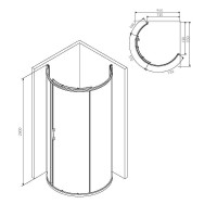 Душевой уголок Am.Pm Like Solo Slide W83UG-333-095CG, 90 x 90 см, профиль хром глянцевый, стекло тонированное