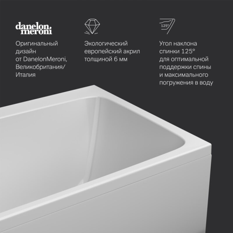 Ванна акриловая Am.Pm Func W84A-170-075W-A 170 х 75 см, белая