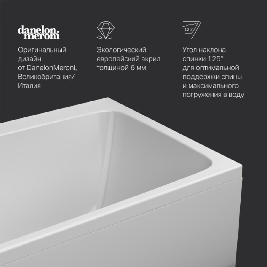 Ванна акриловая Am.Pm Func W84A-170-075W-A 170 х 75 см, белая