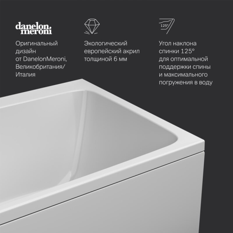Ванна акриловая Am.Pm Func W84A-180-080W-A 180 х 80 см, белая