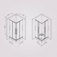 Душевой уголок Am.Pm Func Square Slide W84G-403-9090-MT, 90 x 90 см, стекло прозрачное, профиль хром матовый