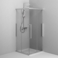 Душевой уголок Am.Pm Func Square Slide W84G-403-9090-MT, 90 x 90 см, стекло прозрачное, профиль хром матовый