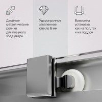 Душевой уголок Am.Pm Func Square Slide W84G-403-9090-MT, 90 x 90 см, стекло прозрачное, профиль хром матовый