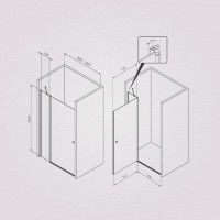 Душевая дверь в нишу Am.Pm Sunny W87G-100-1P-BT, 100 см, стекло прозрачное, профиль черный матовый матовый