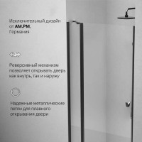 Душевая дверь в нишу Am.Pm Sunny W87G-100-1P-BT, 100 см, стекло прозрачное, профиль черный матовый матовый
