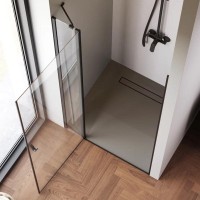 Душевая дверь в нишу Am.Pm Sunny W87G-100-1P-BT, 100 см, стекло прозрачное, профиль черный матовый матовый