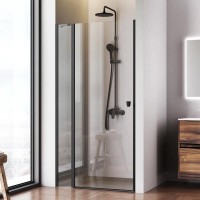 Душевая дверь в нишу Am.Pm Sunny W87G-100-1P-BT, 100 см, стекло прозрачное, профиль черный матовый матовый