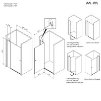Душевая дверь в нишу Am.Pm Sunny W87G-120-1P-BT, 120 см, стекло прозрачное, профиль черный матовый