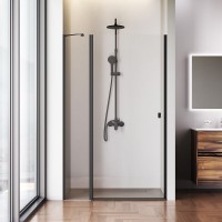 Душевая дверь в нишу Am.Pm Sunny W87G-120-1P-BT, 120 см, стекло прозрачное, профиль черный матовый