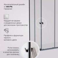 Душевой уголок Am.Pm Sunny W87G-403-100100-BT, 100 x 100 см, стекло прозрачное, профиль черный матовый