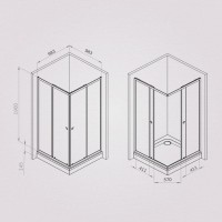 Душевой уголок Am.Pm Sunny W87G-403-100100-BT, 100 x 100 см, стекло прозрачное, профиль черный матовый