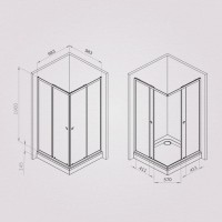 Душевой уголок Am.Pm Sunny W87G-403-100100-MT, 100 x 100 см, стекло прозрачное, профиль хром матовый