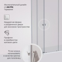 Душевой уголок Am.Pm Sunny W87G-403-100100-MT, 100 x 100 см, стекло прозрачное, профиль хром матовый