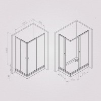 Душевой уголок Am.Pm Sunny W87G-403-12080-MT, 120 x 80 см, стекло прозрачное, профиль хром матовый