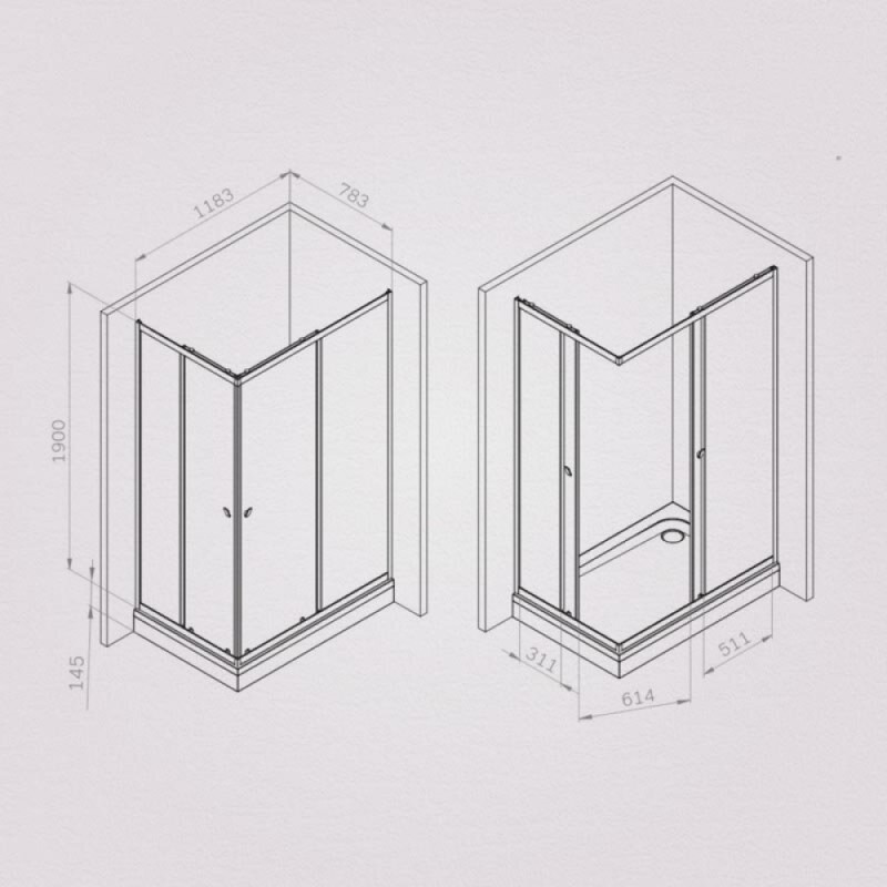 Душевой уголок Am.Pm Sunny W87G-403-12080-MT, 120 x 80 см, стекло прозрачное, профиль хром матовый