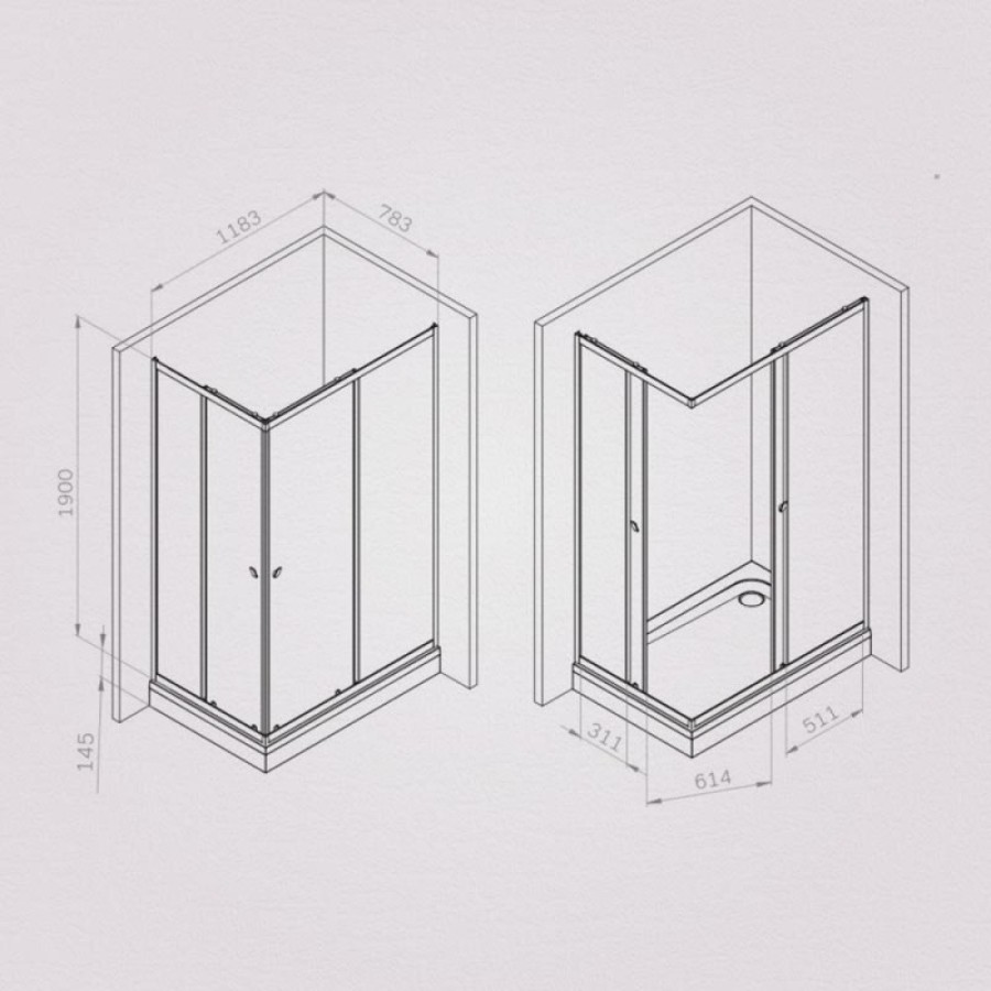 Душевой уголок Am.Pm Sunny W87G-403-12080-MT, 120 x 80 см, стекло прозрачное, профиль хром матовый