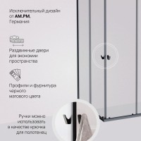 Душевой уголок Am.Pm Sunny W87G-403-12090-BT, 120 x 90 см, стекло прозрачное, профиль черный матовый
