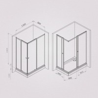 Душевой уголок Am.Pm Sunny W87G-403-12090-MT, 120 x 90 см, стекло прозрачное, профиль хром матовый