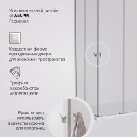 Душевой уголок Am.Pm Sunny W87G-403-8080-MT, 80 x 80 см, стекло прозрачное, профиль хром матовый