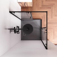 Душевой уголок Am.Pm Sunny W87G-403-9090-BT, 90 x 90 см, стекло прозрачное, профиль черный матовый
