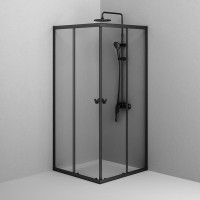 Душевой уголок Am.Pm Sunny W87G-403-9090-BT, 90 x 90 см, стекло прозрачное, профиль черный матовый