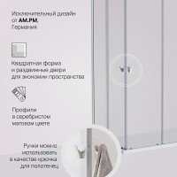 Душевой уголок Am.Pm Sunny W87G-403-9090-MT, 90 x 90 см, стекло прозрачное, профиль хром матовый