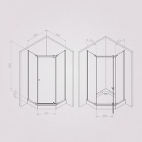 Душевой уголок Am.Pm Sunny W87G-405-9090-BT, 90 x 90 см, стекло прозрачное, профиль черный матовый