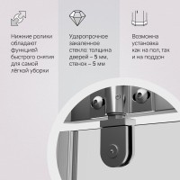 Душевой уголок Am.Pm Sunny W87G-405-9090-MT, 90 x 90 см, стекло прозрачное, профиль хром матовый