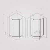 Душевой уголок Am.Pm Sunny W87G-405-9090-MT, 90 x 90 см, стекло прозрачное, профиль хром матовый