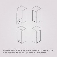 Душевая дверь в нишу Am.Pm Sunny W87G-80-1P-MT, 80 см, стекло прозрачное, профиль хром матовый